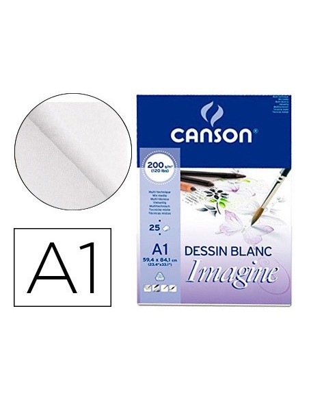 Bloc dibujo multitecnicas canson imagine din a1...