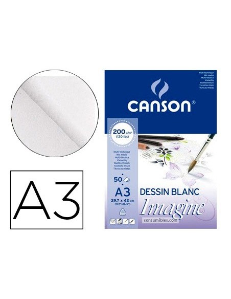 Bloc dibujo multitecnicas canson imagine din a3...