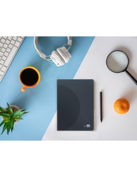 Libreta liderpapel 360 tapa de plastico a5 48 hojas 90g/m2 5mm con doble margen tapa negra