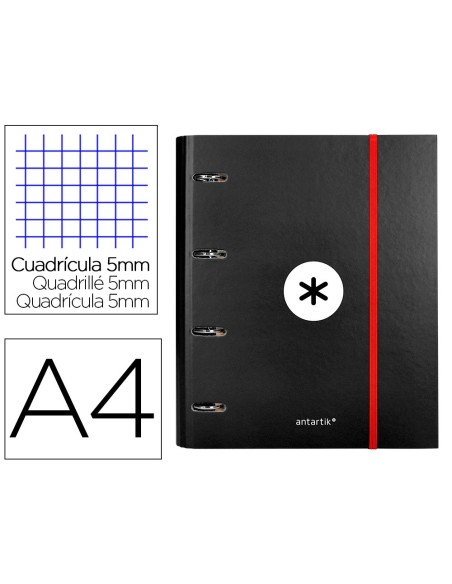 Carpeta con recambio antartik a4 cuadro 5mm...