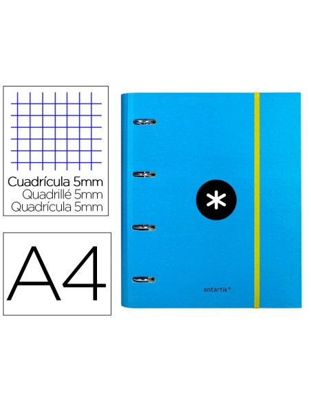 Carpeta con recambio antartik a4 cuadro 5mm...