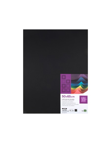 Cartulina liderpapel 50x65 cm 240g/m2 negro paquete de 25 hojas