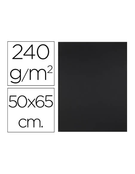 Cartulina liderpapel 50x65 cm 240g/m2 negro paquete de 25 hojas