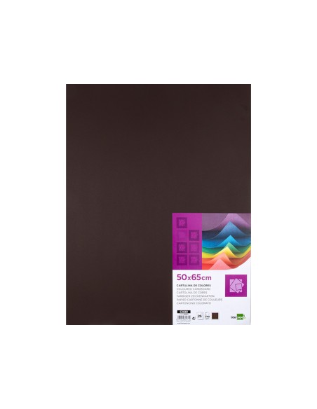 Cartulina liderpapel 50x65 cm 240g/m2 marron paquete de 25 hojas