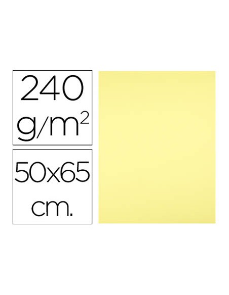 Cartulina liderpapel 50x65 cm 240g/m2 amarillo medio paquete de 25 hojas
