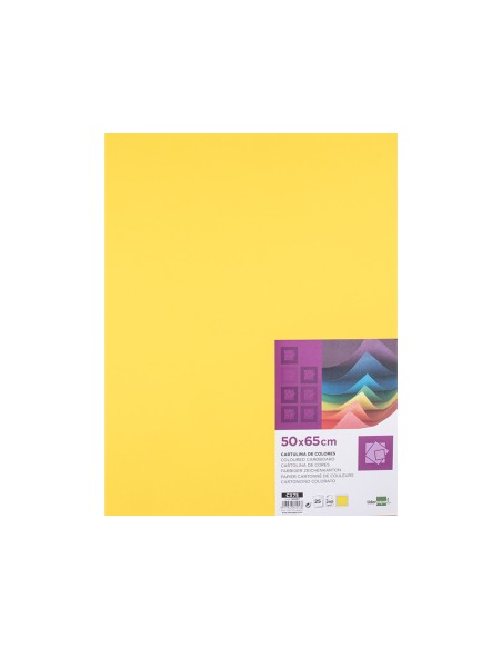 Cartulina liderpapel 50x65 cm 240g/m2 amarillo limon paquete de 25 hojas