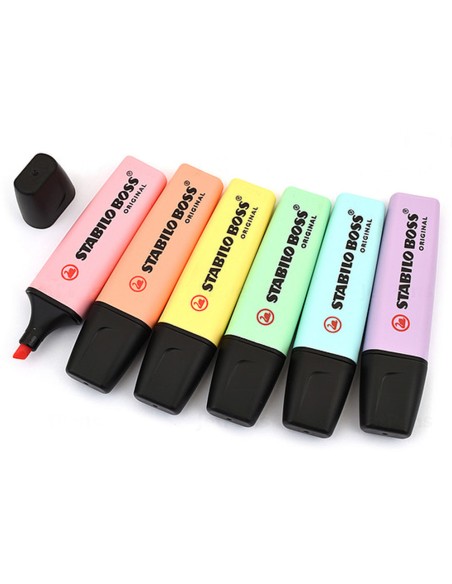 Rotulador stabilo boss pastel fluorescente 70 rubor rosa