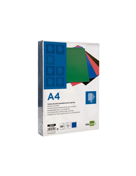 Tapa encuadernacion liderpapel carton a4 1mm...