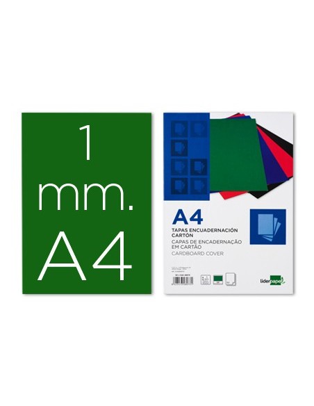 Tapa encuadernacion liderpapel carton a4 1mm...