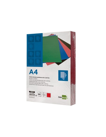 Tapa encuadernacion liderpapel carton a4 1mm...
