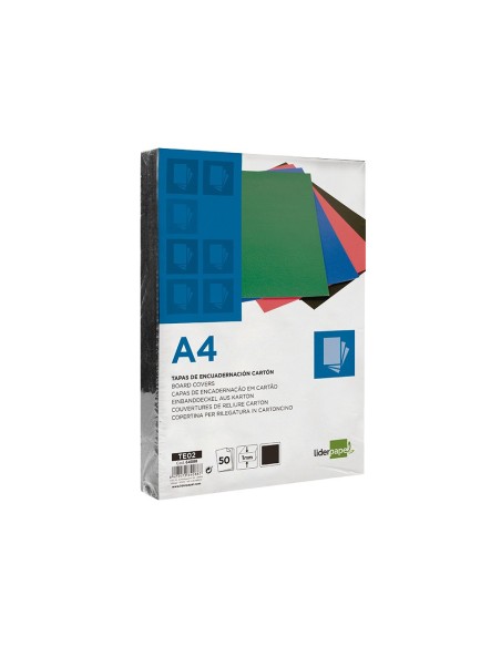 Tapa encuadernacion liderpapel carton a4 1mm...