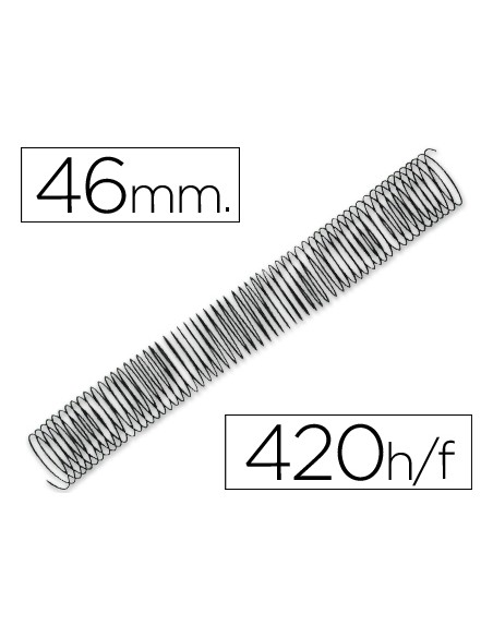 Espiral metalico q-connect 64 5:1 46mm 1,2mm caja de 25 unidades