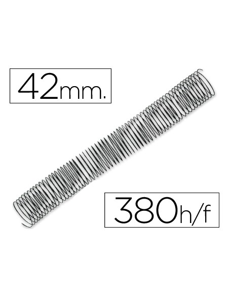 Espiral metalico q-connect 64 5:1 42mm 1,2mm caja de 25 unidades