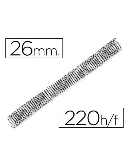 Espiral metalico q-connect 64 5:1 26mm 1,2mm caja de 50 unidades