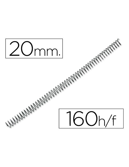 Espiral metalico q-connect 64 5:1 20mm 1,2mm caja de 100 unidades