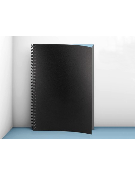Tapa encuadernacion liderpapel polipropileno a4 0.8mm negro opaco paquete de 50 unidades