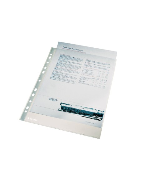 Funda multitaladro esselte folio polipropileno 120 mc cristal caja de 100 unidades