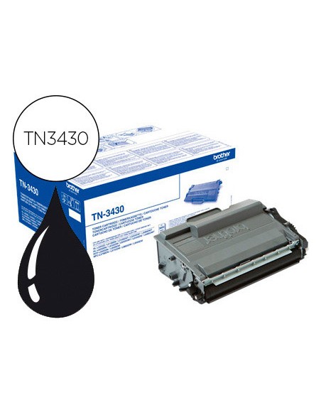 Toner brother tn-3430 dcp-l5500dn / dcp-l6600dw / hl-l5000d / mfc-l5700 negro 3000 pag