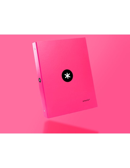 Carpeta antartik a4 forrada 4 anillas 25 mm redondas color rosa