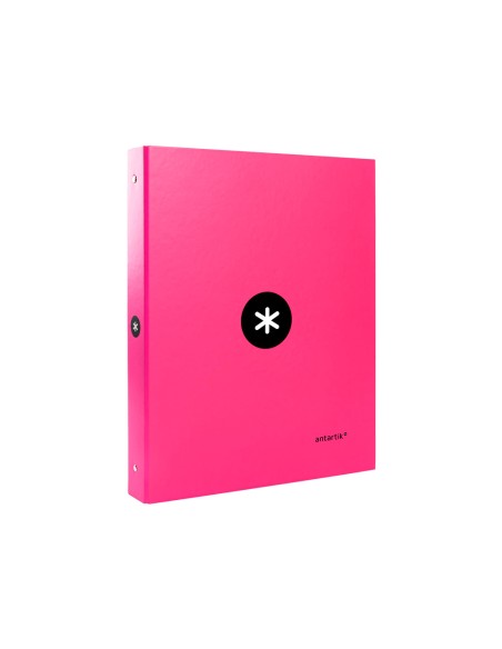 Carpeta antartik a4 forrada 4 anillas 25 mm redondas color rosa