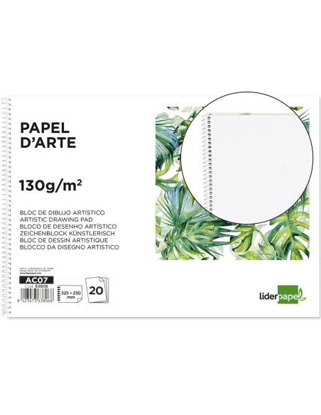 Bloc dibujo liderpapel artistico espiral...
