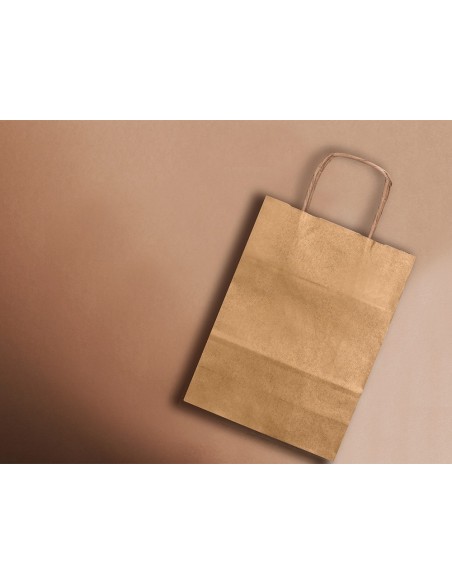 Bolsa kraft q-connect natural asa retorcida...