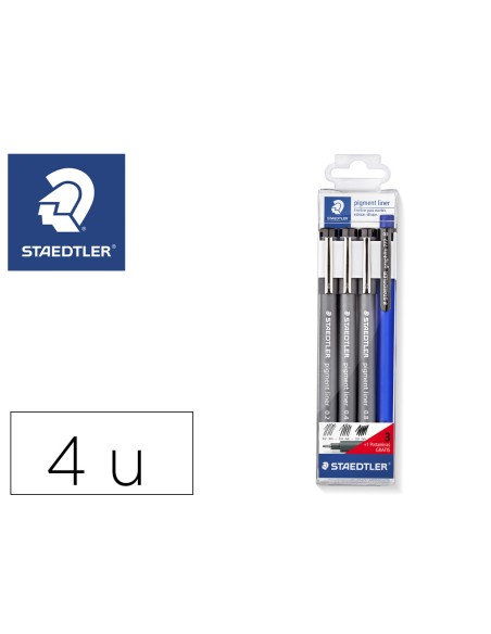 Rotulador staedtler calibrado micrometrico negro bolsa de 3 unidades 0,2 -0,4- 0,8 mm + portaminas 777 regalo