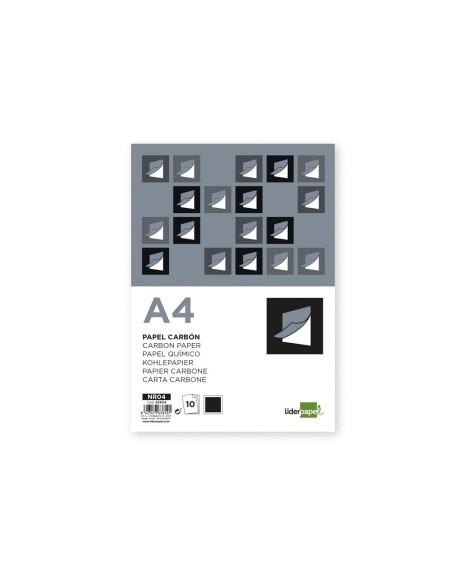 Papel carbon liderpapel negro din a4 bolsa de...