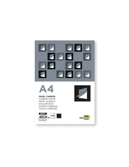 Papel carbon liderpapel film negro din a4 caja...