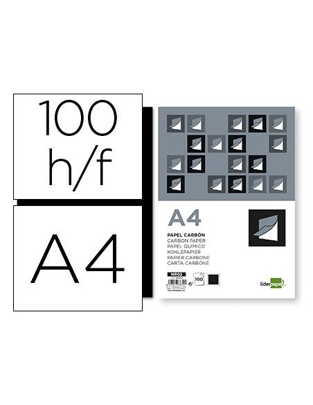 Papel carbon liderpapel film negro din a4 caja...