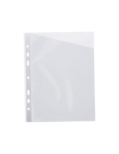 Funda q-connect corte oblicuo 290x195 mm cristal 4 taladros pvc 90 mc caja de 100 unidades