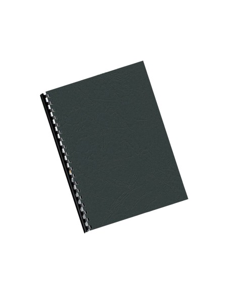 Tapa de encuadernacion q-connect carton din a4 negro simil piel 250 gr caja de 100 unidades