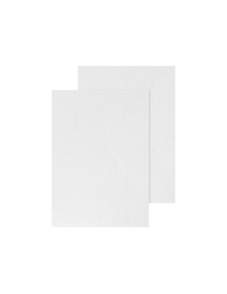 Tapa de encuadernacion q-connect carton din a4 blanco simil piel caja de 100 unidades