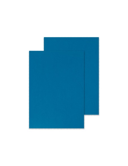 Tapa de encuadernacion q-connect carton din a4 azul simil piel 250 gr caja de 100 unidades
