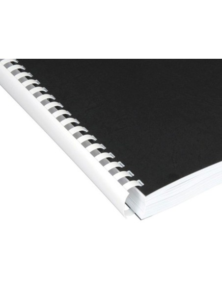 Canutillo q-connect redondo 16 mm plastico blanco capacidad 145 hojas caja de 50 unidades