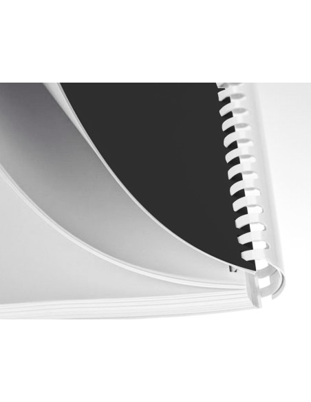 Canutillo q-connect redondo 16 mm plastico blanco capacidad 145 hojas caja de 50 unidades