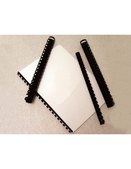 Canutillo q-connect redondo 10 mm plastico negro capacidad 95 hojas caja de 100 unidades