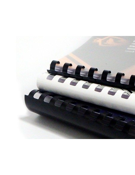 Canutillo q-connect ovalado 51 mm plastico negro capacidad 490 hojas caja de 10 unidades