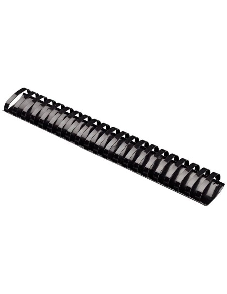 Canutillo q-connect ovalado 51 mm plastico negro capacidad 490 hojas caja de 10 unidades