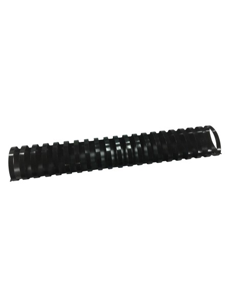 Canutillo q-connect ovalado 51 mm plastico negro capacidad 490 hojas caja de 10 unidades