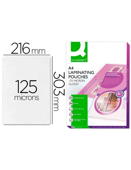 Bolsa de plastificar q-connect 303 x 216 mm 125...