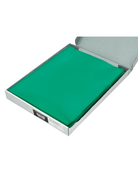 Carpeta dossier uñero plastico q-connect din a4 120 micras verde caja de 100 unidades