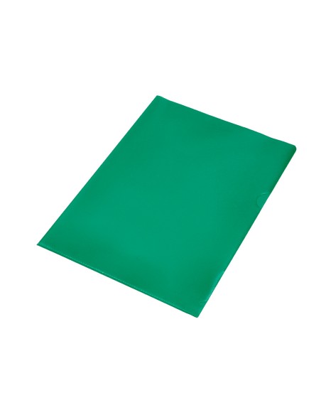 Carpeta dossier uñero plastico q-connect din a4 120 micras verde caja de 100 unidades