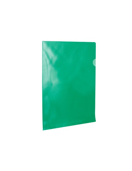 Carpeta dossier uñero plastico q-connect din a4 120 micras verde caja de 100 unidades