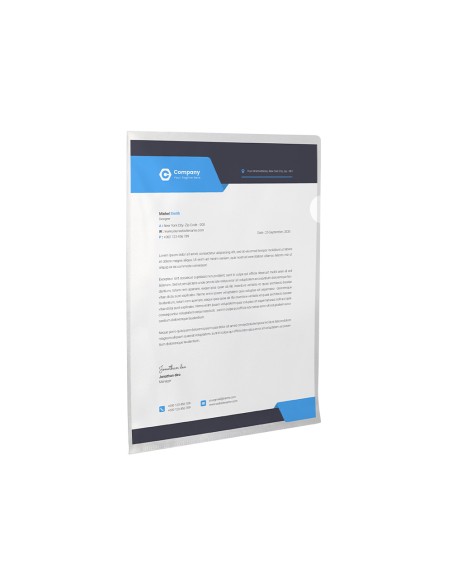 Carpeta dossier uñero plastico q-connect din a4 120 micras transparente caja de 100 unidades