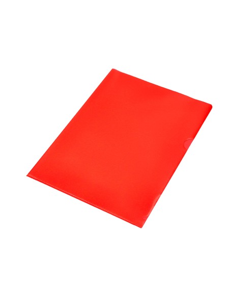 Carpeta dossier uñero plastico q-connect din a4 120 micras roja caja de 100 unidades