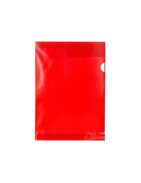 Carpeta dossier uñero plastico q-connect din a4 120 micras roja caja de 100 unidades