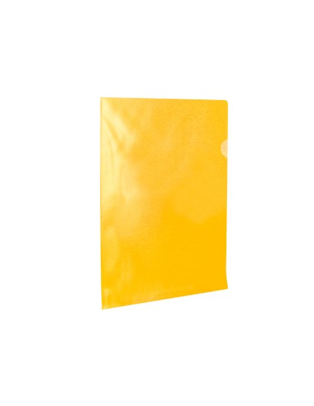 Carpeta dossier uñero plastico q-connect din a4 120 micras amarilla caja de 100 unidades