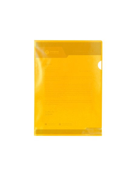 Carpeta dossier uñero plastico q-connect din a4 120 micras amarilla caja de 100 unidades