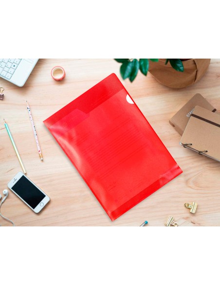 Carpeta dossier uñero plastico q-connect din a4 120 micras colores surtidos caja de 100 unidades